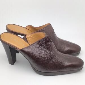 Unisa Women’s Brown Leather Heeled Mules Size 7 B